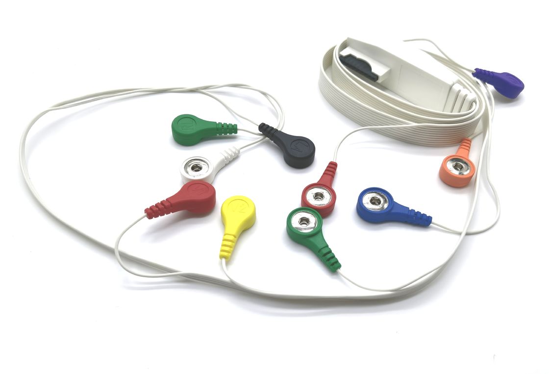 1.2m IEC AHA Holter Snap Clip ECG Cable Mortara H12 For Patient Monitor